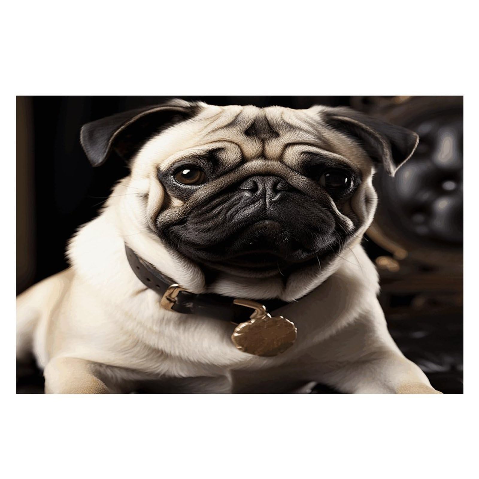 Cool Pug Dog Placemats Wipeable Heat Resistant Table Mats Washable Flax Place Mats Elegant Cloth Non-Slip Placemat for Kitchen Dinning Party Table Decor 12 * 18 in