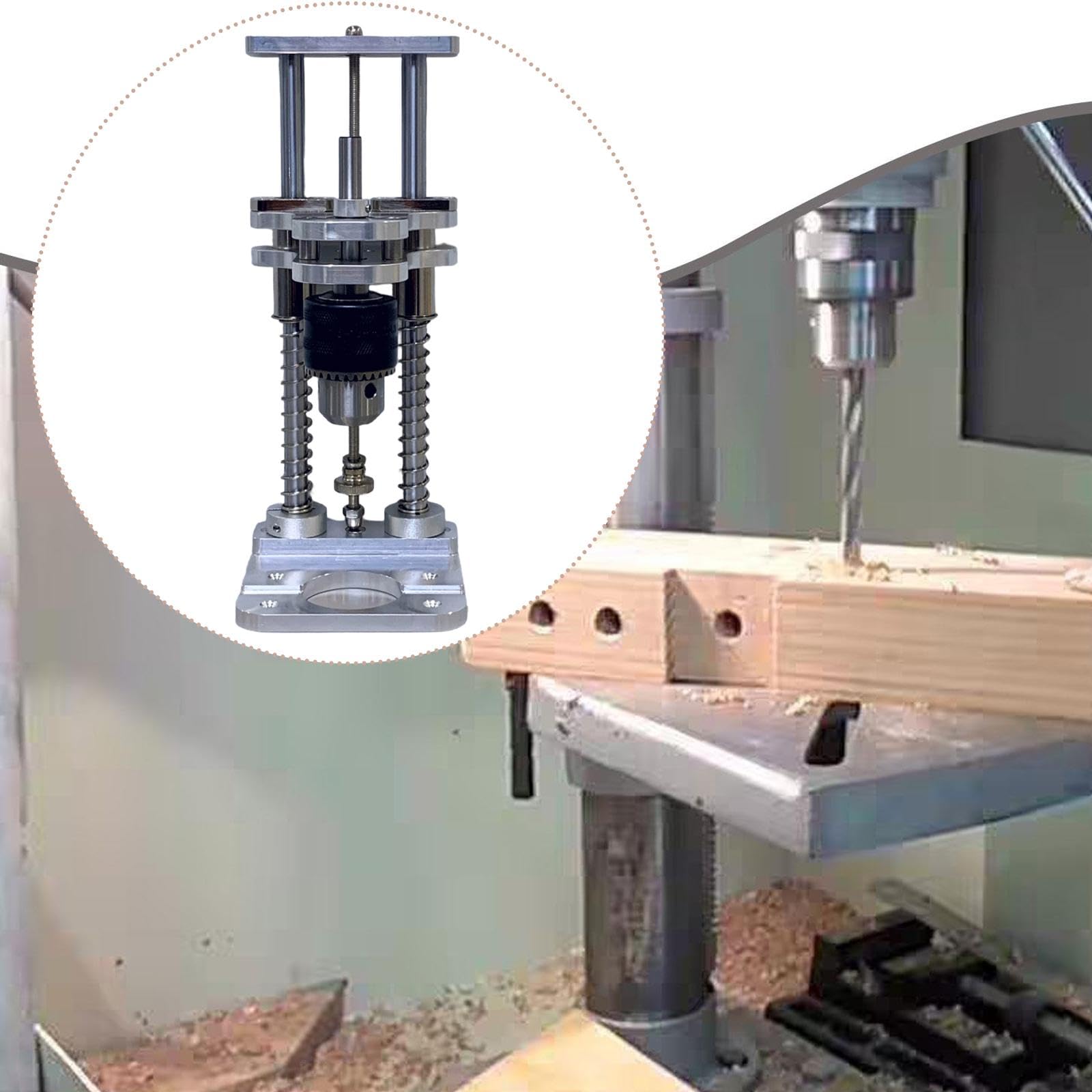 Generic Guía Vertical de Taladro Soporte Estable Herramienta Auxiliar Precisión Instalación Sencilla Aluminio Aleación Diseño Compacto Adecuado para Taller