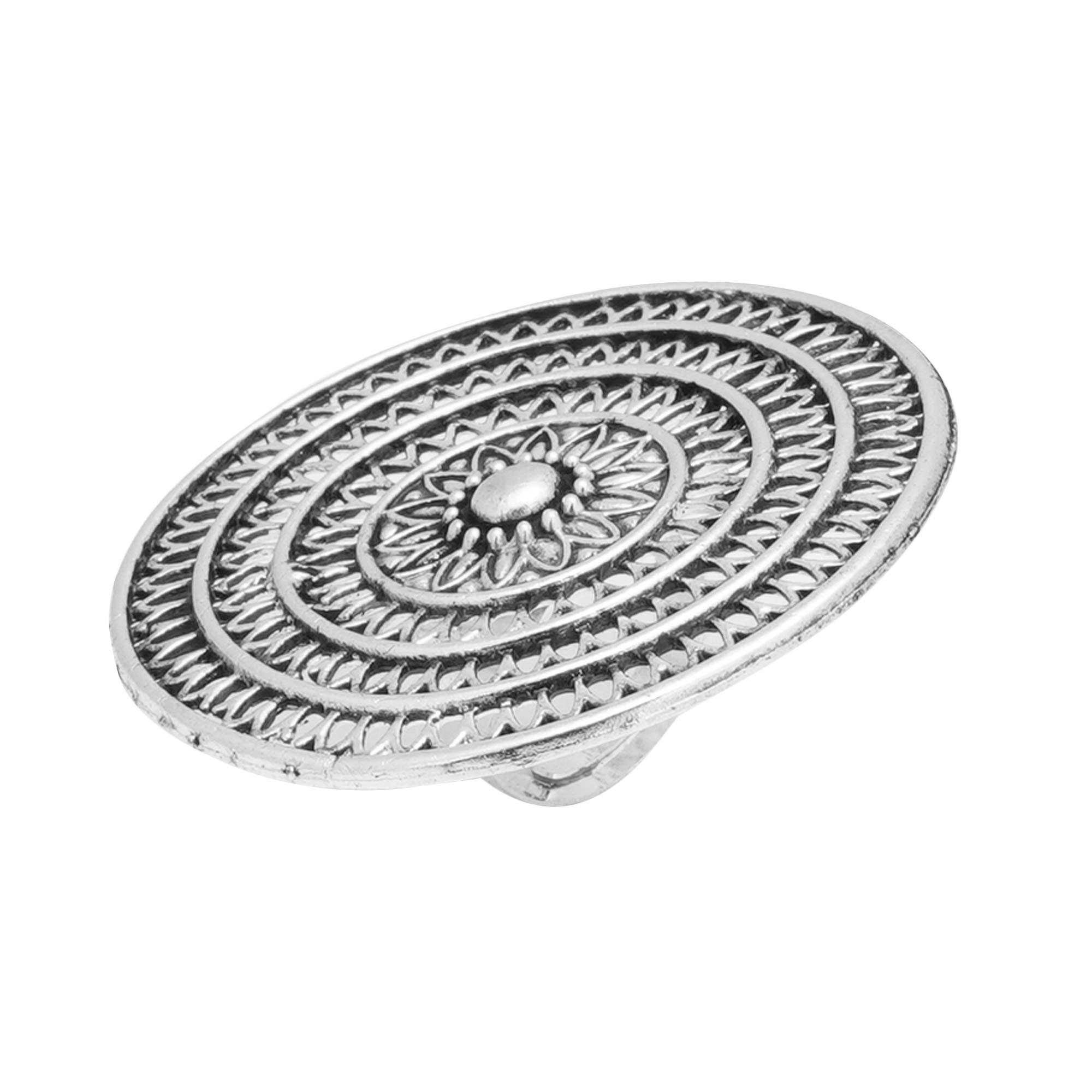 Shreyadzines Designer Afghani Statement Lightweight Adjustable Big Finger Ring for Women and Girls (Silver) (B084H4913G) Amazon Price History, Amazon Price Tracker