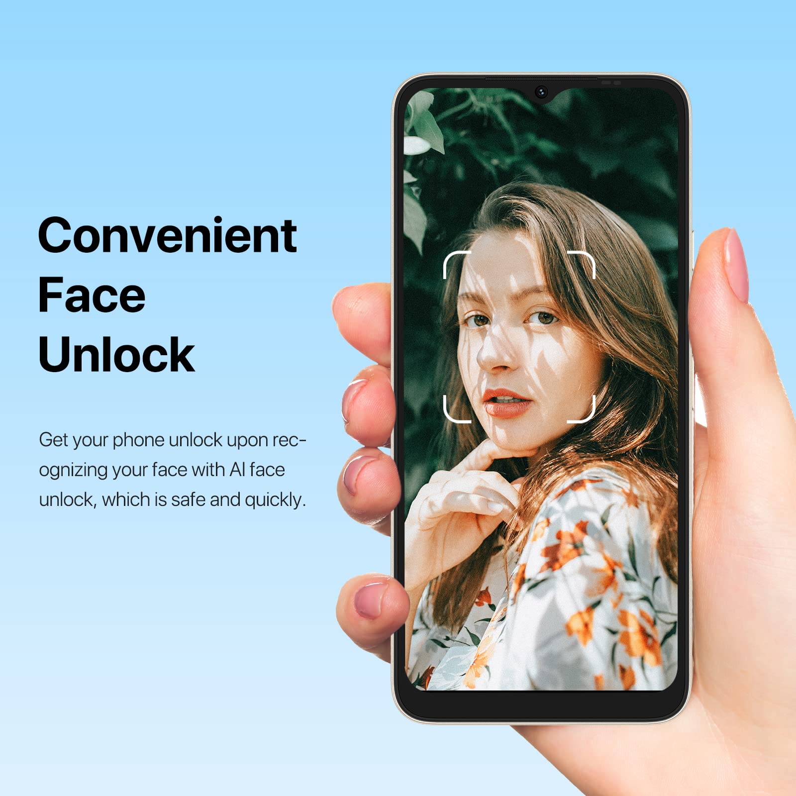 UMIDIGI Handy Ohne Vertrag, 32GB ROM 5150mAh Akku,6,52 Zoll HD+Display | 2GB RAM Smartphone Ohne Vertrag mit 13MP+5MP Kamera, Simlockfreie Handys mit Face ID/GPS, C1 -Silber