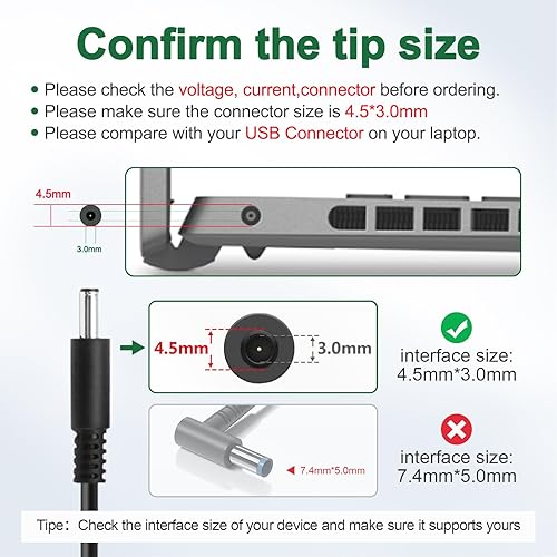 Miniatura 2 de Cargador de 65 W para cargador de laptop Dell, adaptador de CA para Dell Inspiron 15 3000 5000 Series 15-3552 3558 3565 3567 5551 5552 5555 5558