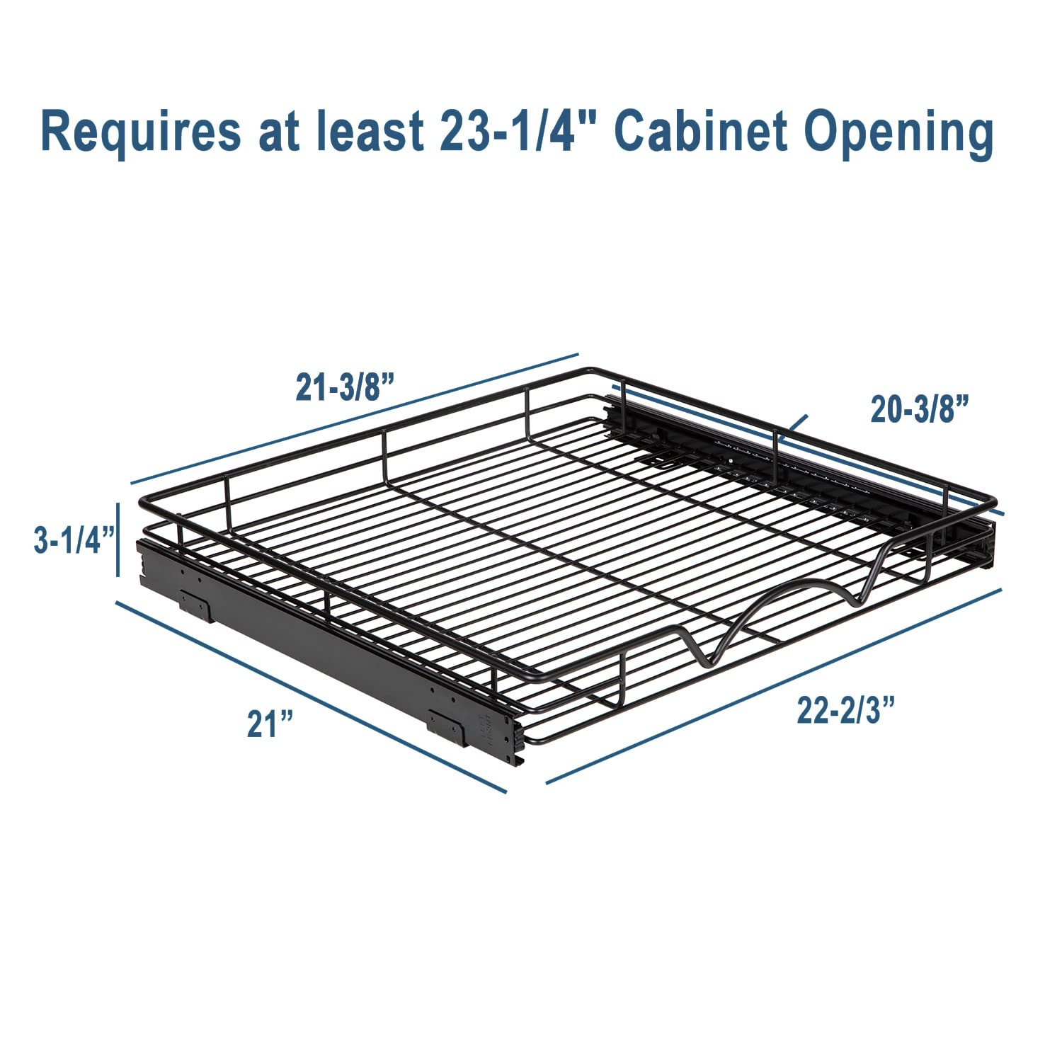 HOLDN' STORAGE Organiseur d'armoire extractible, caddy robuste avec garantie limitée à vie – 55,9 cm (l) x 53,3 cm (P) – Nécessite une ouverture d'armoire d'au moins 59,9 cm, tiroirs coulissants en