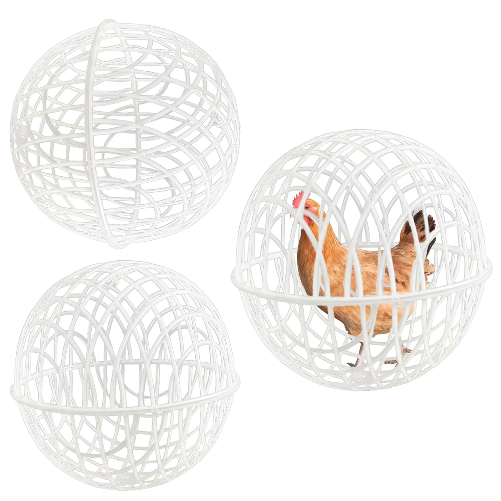 Jaula Esférica Exterior para Gallinas Portátil, Red, Móvil, Aves De | Jaulas Globo De Seguridad Móviles Para Aves, 3 Piezas Recinto Móvil para Aves, Palomas, Pollos, Patos, Pájar