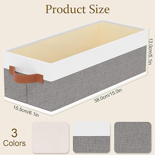 Miniatura 4 de Cesta de almacenamiento pequeña, paquete de 5 unidades, contenedores de almacenamiento plegables abiertos, cajas de almacenamiento con asas,