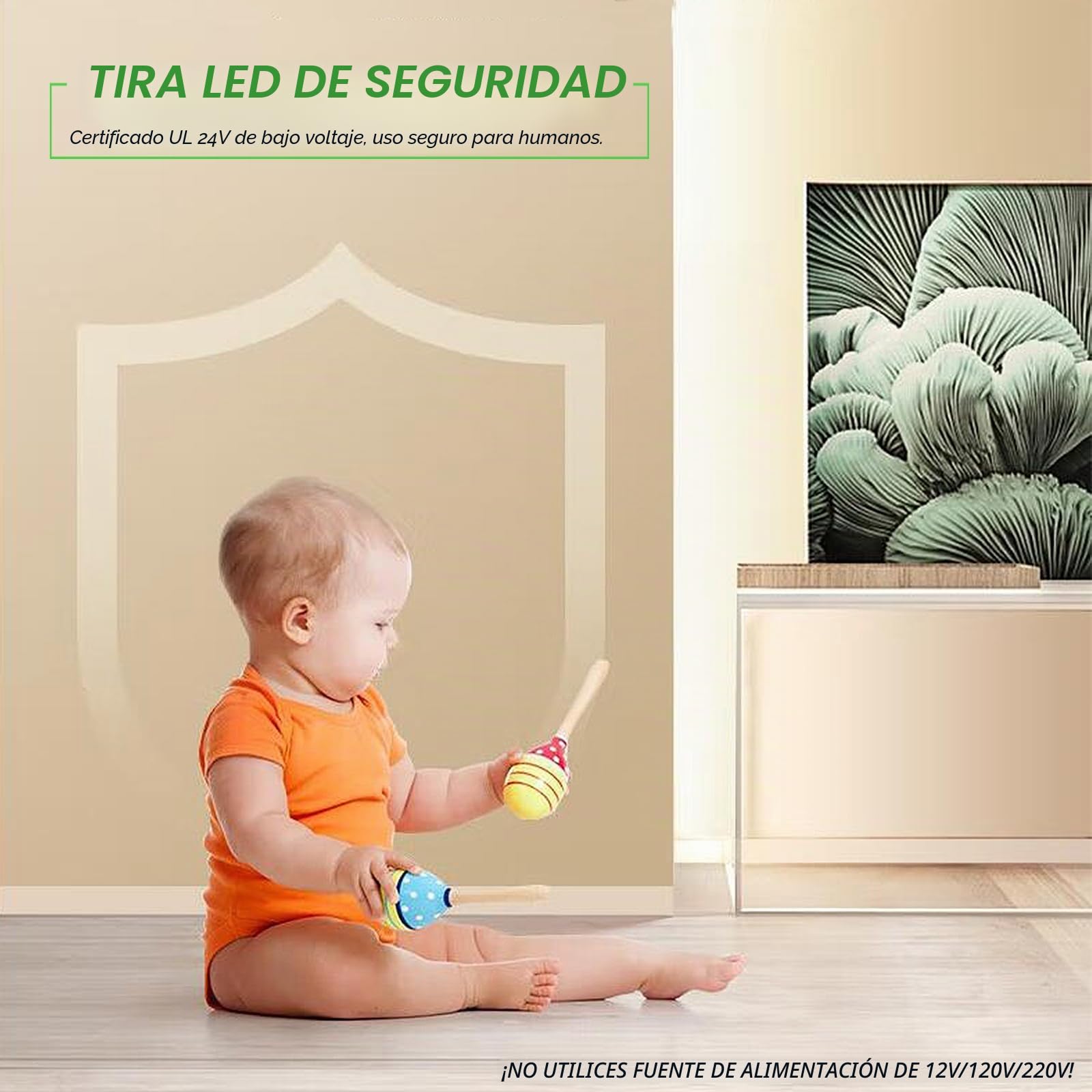 JOYLIT 24V Tira LED de Interior 5M Doble Fila SMD 2835 240LEDs/M 3000K Blanco Cálido 2240LM/M Alta Luminosidad CRI 92+ Tiras Luces LED, 120W Regulable Adhesiva Light Strip para Comercial, Industrial