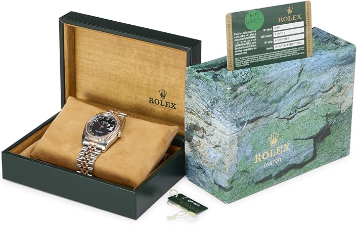 فولاذ مقاوم للصدأ من الذهب الوردي مستعمل مسبقًا Datejust 116231 مقاس 36 مم، أسود