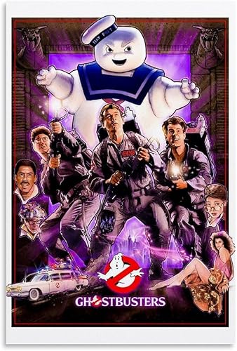 Póster de película de los Cazafantasmas en lienzo para pared para dormitorio, 12 x 18 pulgadas (11.8 x 17.7 in)