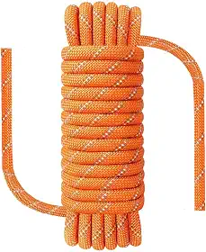 NorthPada 10 mm x 5 metros, corda de escalada de nylon estático para uso ao ar livre, para prática de nós, arborista, barco âncora marítima, emergência de rapel, laranja oscilante