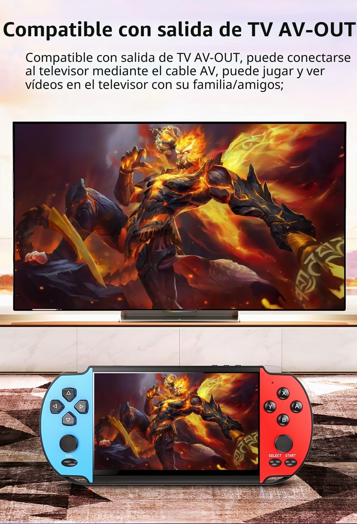JXD 5.1 Pulgadas Retro Consola de Juegos portátil multifunción Múltiples emuladores Juegos Integrados Salida de vídeo/música/TV Viajes/Aire Libre/Ocio Entretenimiento Regalo de cumpleaños/Navidad