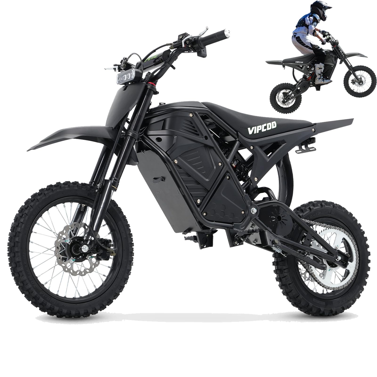 iENYRID Bicicleta electrica Batería 48V23AH,Autonomía 40-70km,VIPCOO H3 Moto Cross Eléctrica para Adolescentes/Adultos,Frenos Hidráulicos Dobles y Suspensión Total,Edad Recomendada ≥13
