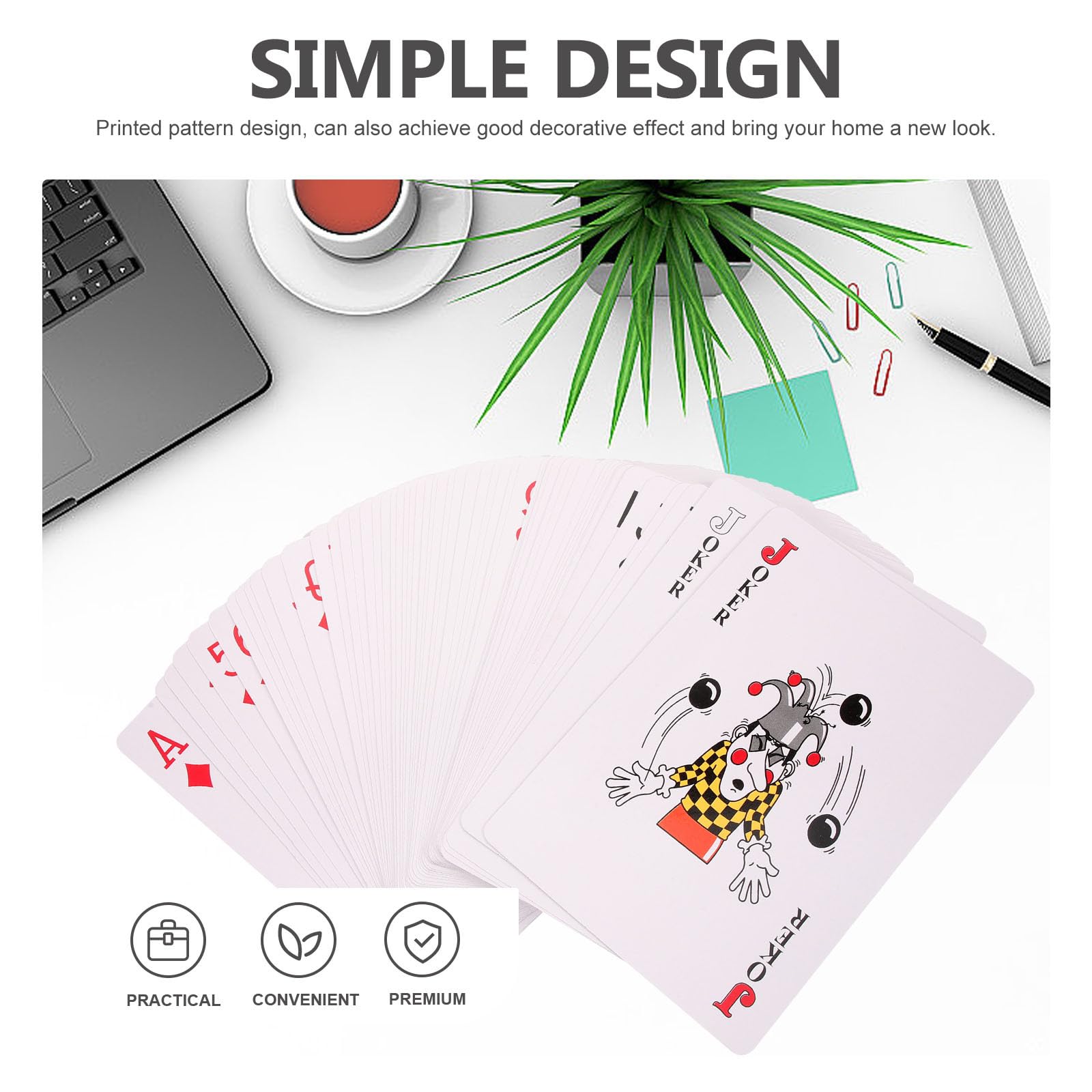 Juego de Cartas de Póquer Gigantes de Papel para Adultos, 1 Set Fácil de Almacenar Efecto Decorativo Adecuado para Fiestas y Festivales