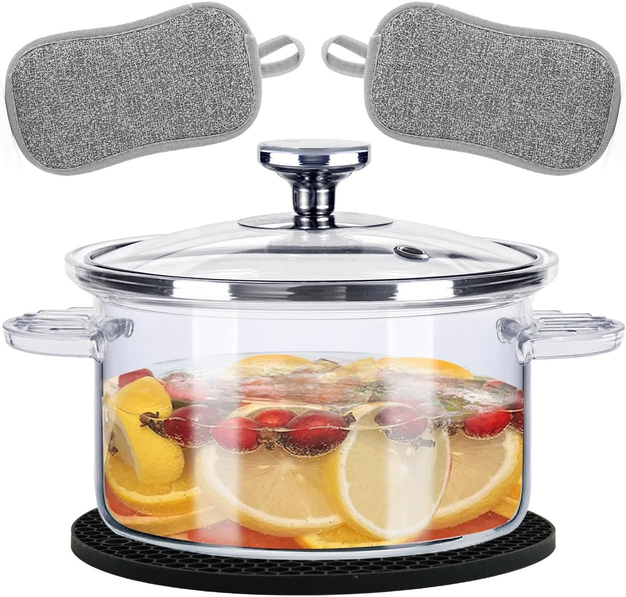 LIMOEASY 3.5 Quart Clear Pots for Cooking (1st Gen), Heat