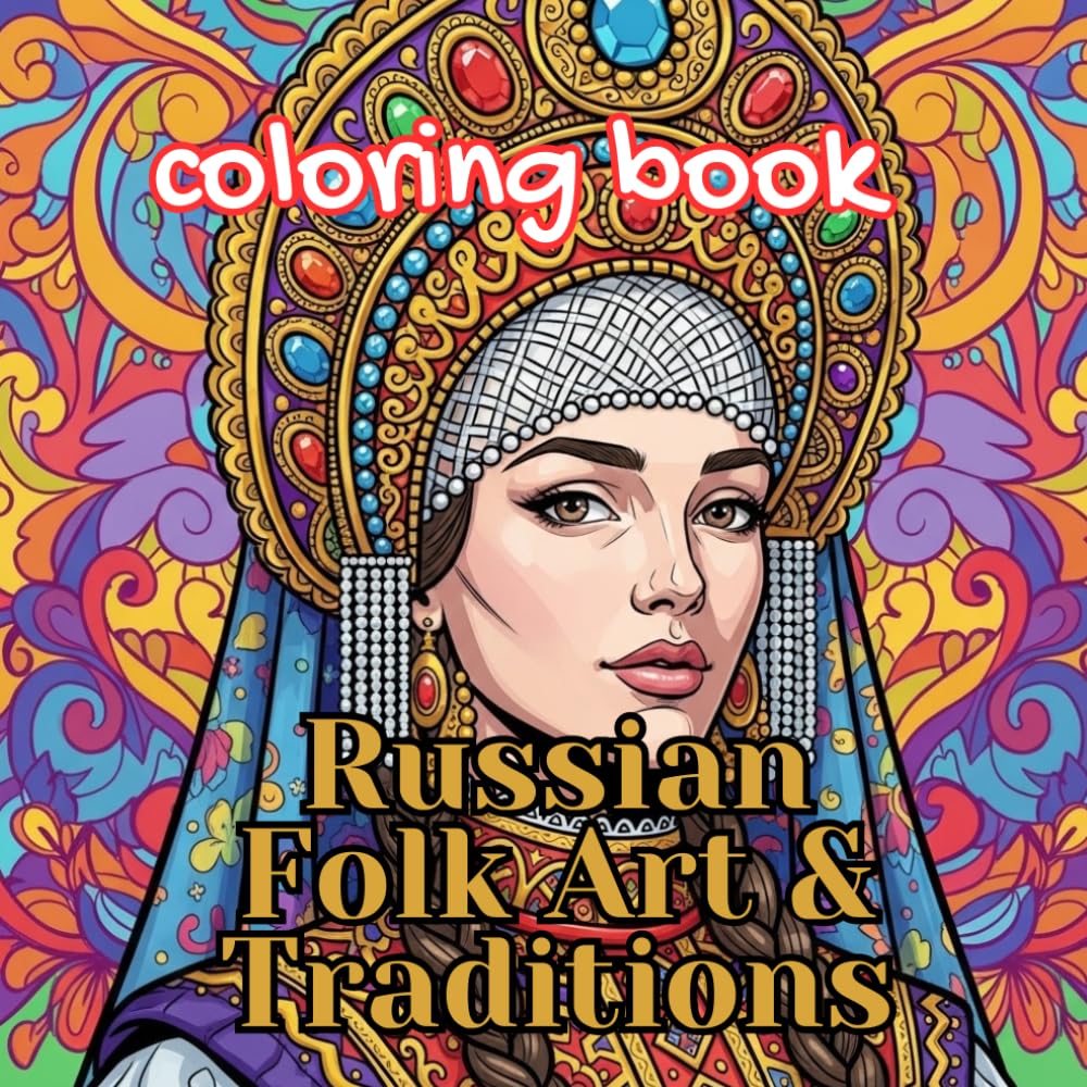 Russian Folk Art & Traditions Coloring Book for Adults: Matryoshka Dolls, Slavic Patterns, Traditional Costumes, Festivals & Cultural Heritage (Imperial Russia Coloring Collection)