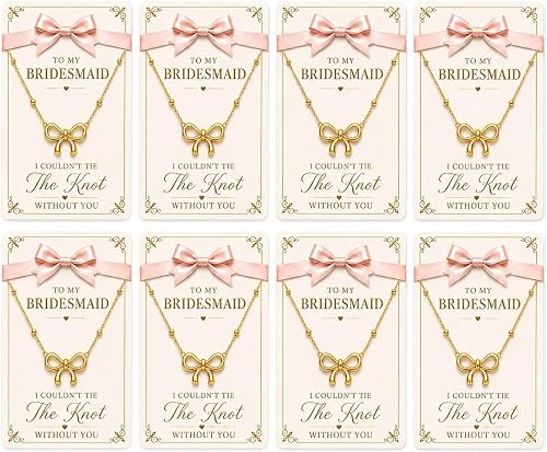 Bridesmaid Proposal Gifts Bridesmaid 2/4/6/8 Bow Necklace Set for Women Maid of 