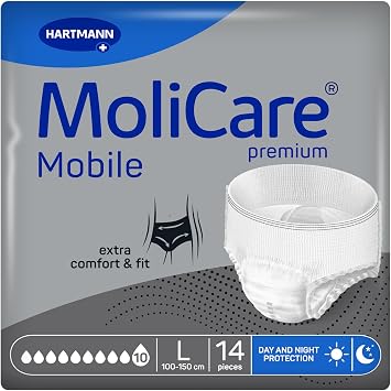 MoliCare Premium Mobile 10 Drops Unisex Incontinence Pants, Size L