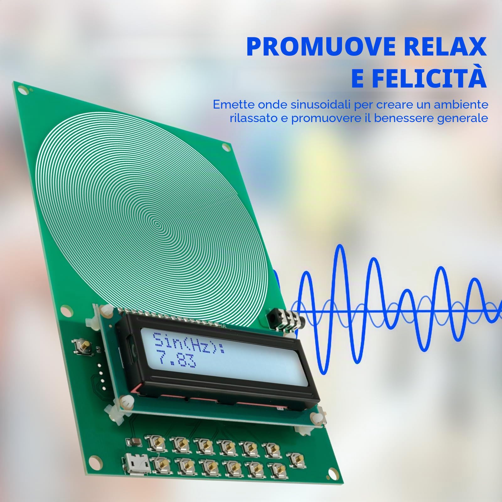 Generatore Di Risonanza Delle Onde Schuman 7,83 Hz Generatore Di Frequenze, 0,1~30000 Hz Regolabile Ultra Bassa Frequenza Generatore Di Impulsi D'Onda A Per Miglioramento Del Sonno E Relax