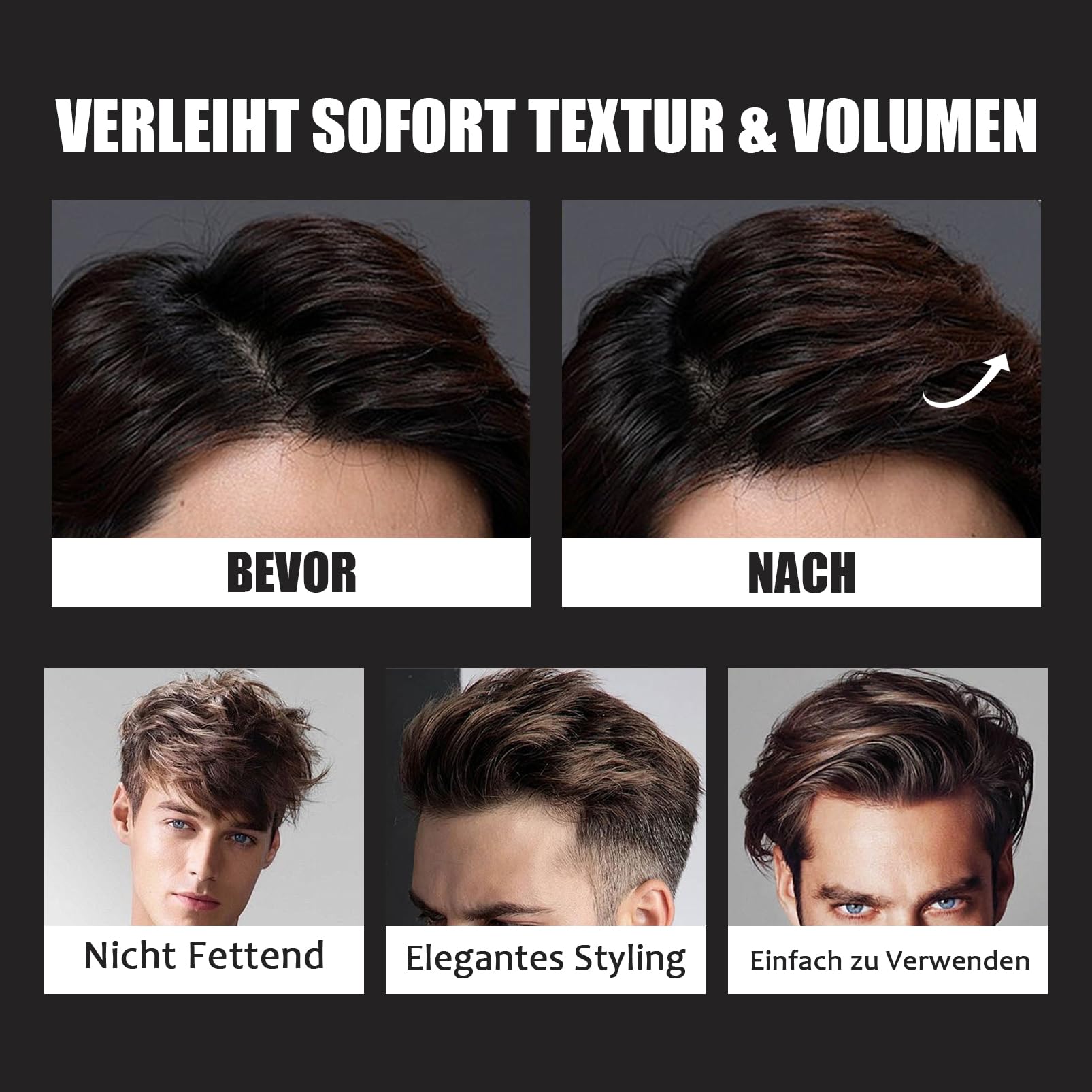 Puder teksturowy dla mężczyzn, puder do włosów z efektem matowym, mocny puder Hal Texture, bezbarwny puder do stylizacji, do natychmiastowej tekstury i objętości, naturalna formuła, do wszystkich