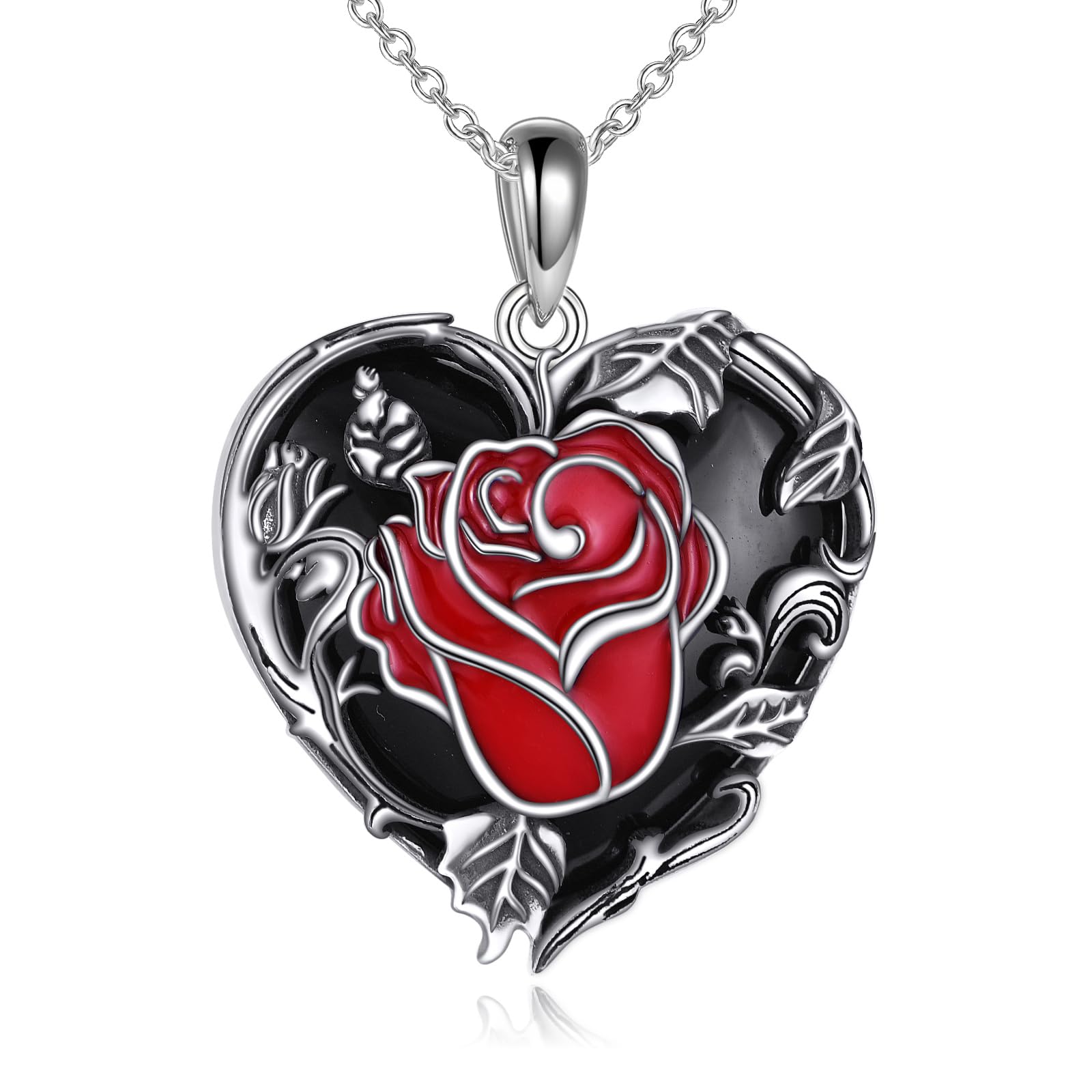 YAFEINI Schmetterling Kette Rose Blume Anhänger Halskette 925 Sterling Silber Schmetterling Schmuck Geschenk für Damen Mama Mädchen