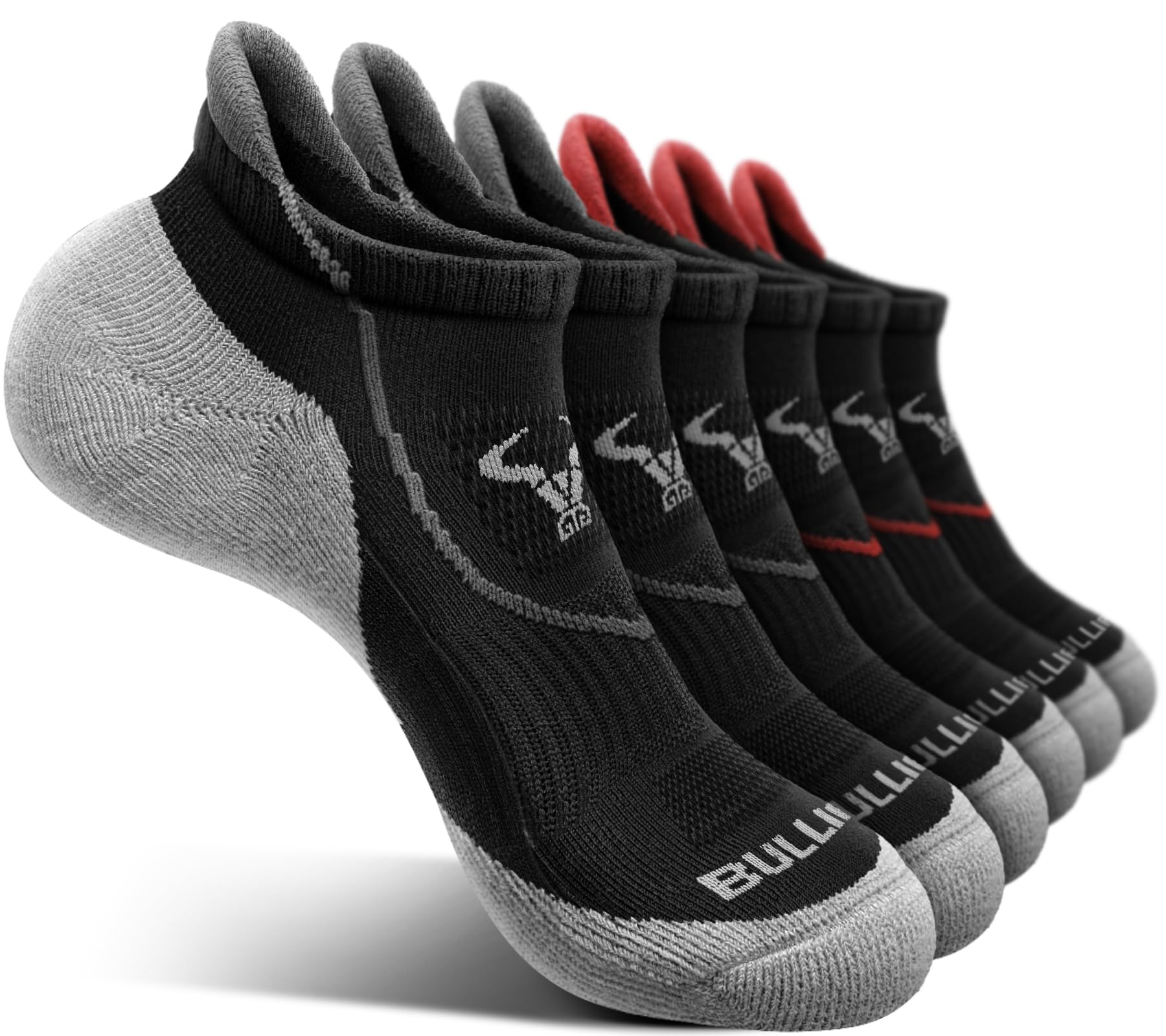 BULLIANT Women Athletic Ankle Running Socks Multi-Pack Cushioned No Show