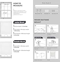 Vista 6 de Persianas enrollables opacas de lino para ventanas, sin cordones, para oscurecer la habitación, persianas enrollables fáciles de instalar con cenefa