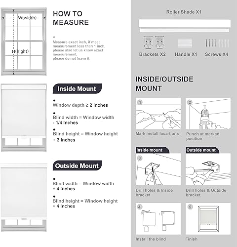 Miniatura 6 de Persianas enrollables opacas de lino para ventanas, sin cordones, para oscurecer la habitación, persianas enrollables fáciles de instalar con cenefa