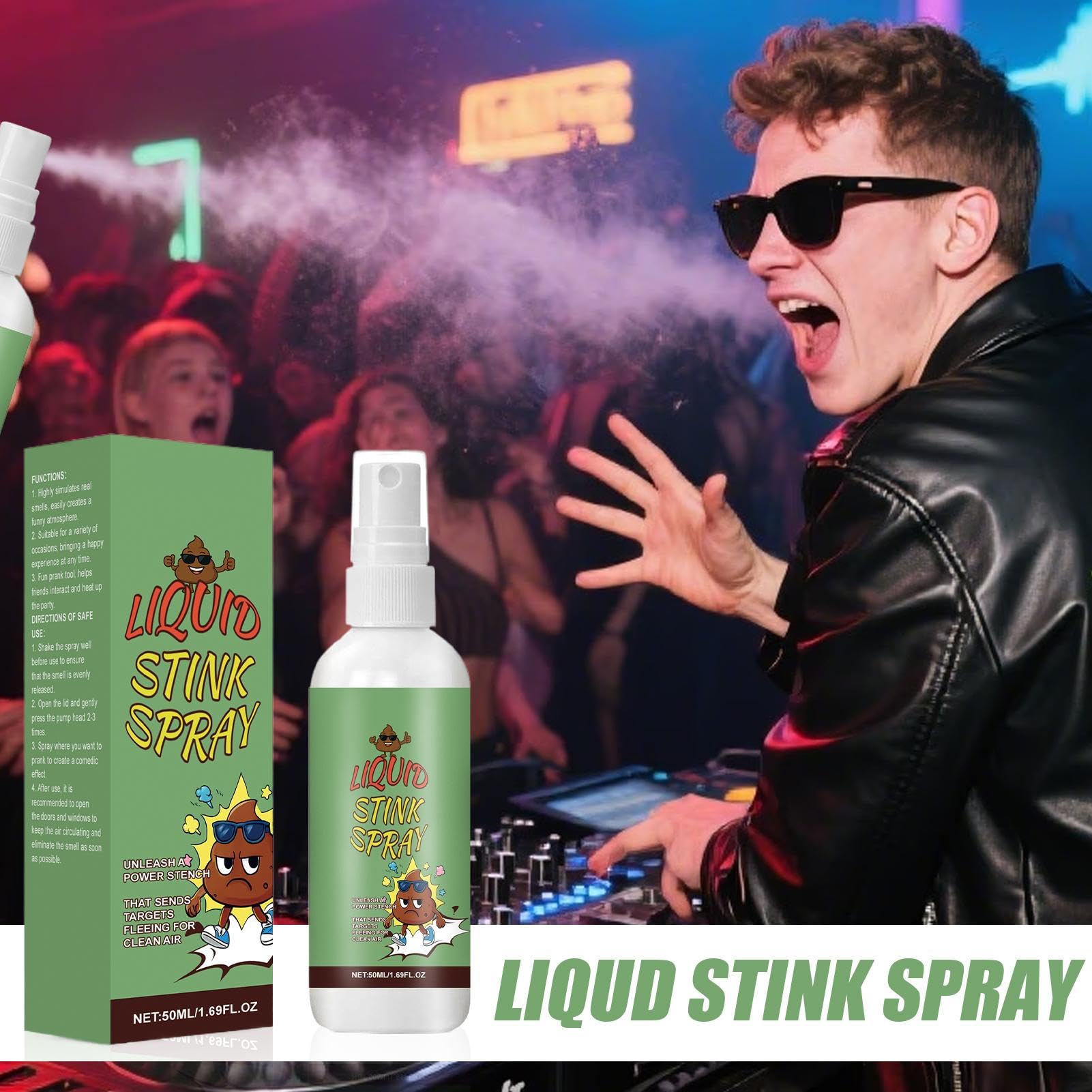 Spray Puzzolente | Spray Adatto Agli Adulti | 50ml Puzzolente Extra Forte Con Suono Gioco Divertente Per Scherzi Feste Adulti Bambini Halloween Pesce D'Aprile