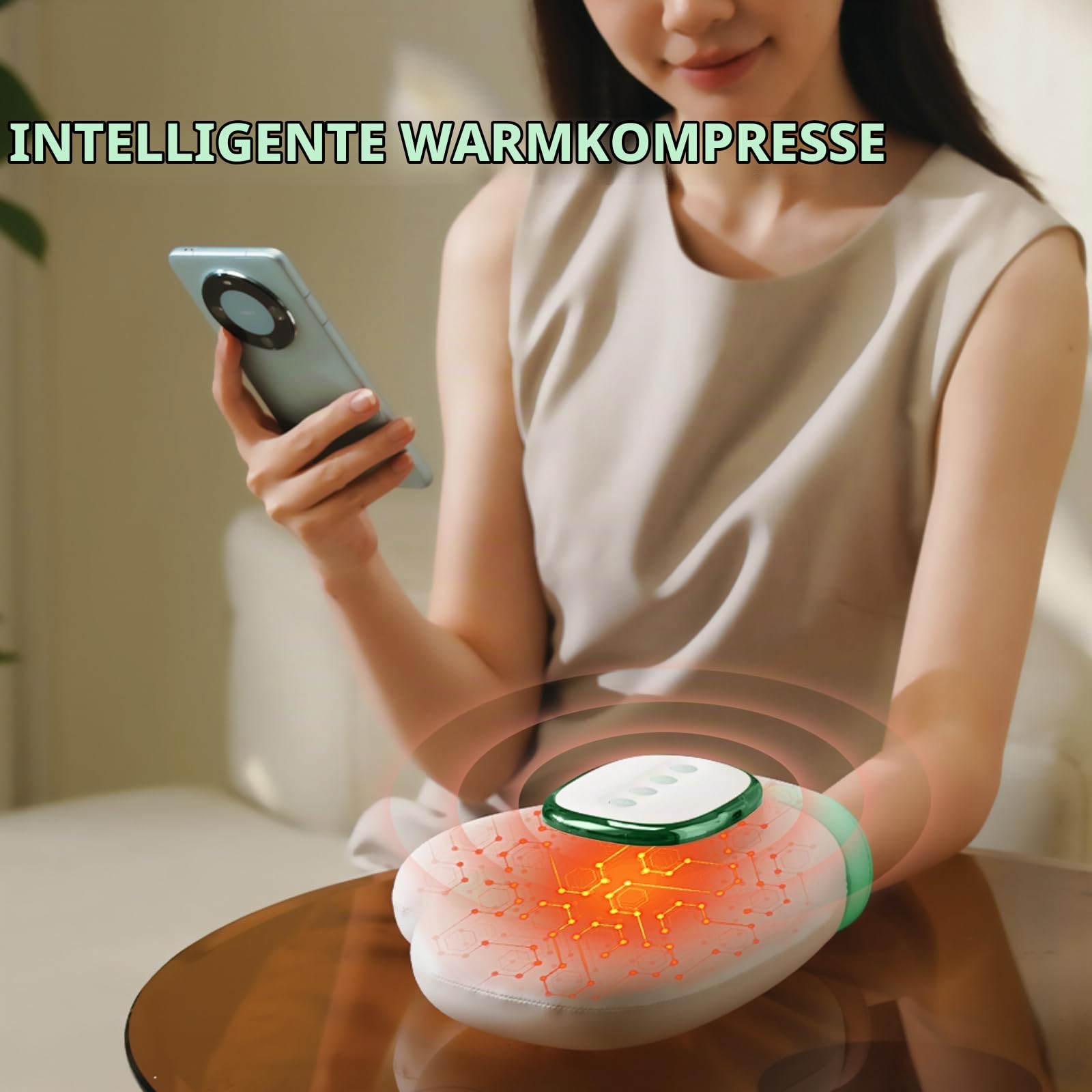 Handmassagegerät mit Wärmefunktion, Elektrische Handmassage, Massager Schmerzlinderung für Finger, Handmassagegerät zur Entspannung von Händen und Handgelenken, Geschenke für Damen Herren