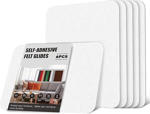 6 almohadillas de fieltro autoadhesivas para muebles, almohadillas de fieltro de 11 x 8 pulgadas, almohadillas de fieltro antiarañazos para pies de