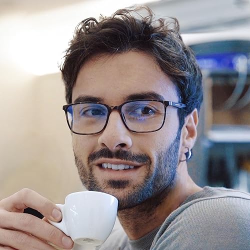 Miniatura 5 de BLUEMOKY Lentes de lectura con luz azul para hombre, lectores de marco cuadrado deportivo, lentes antirreflejos para computadora