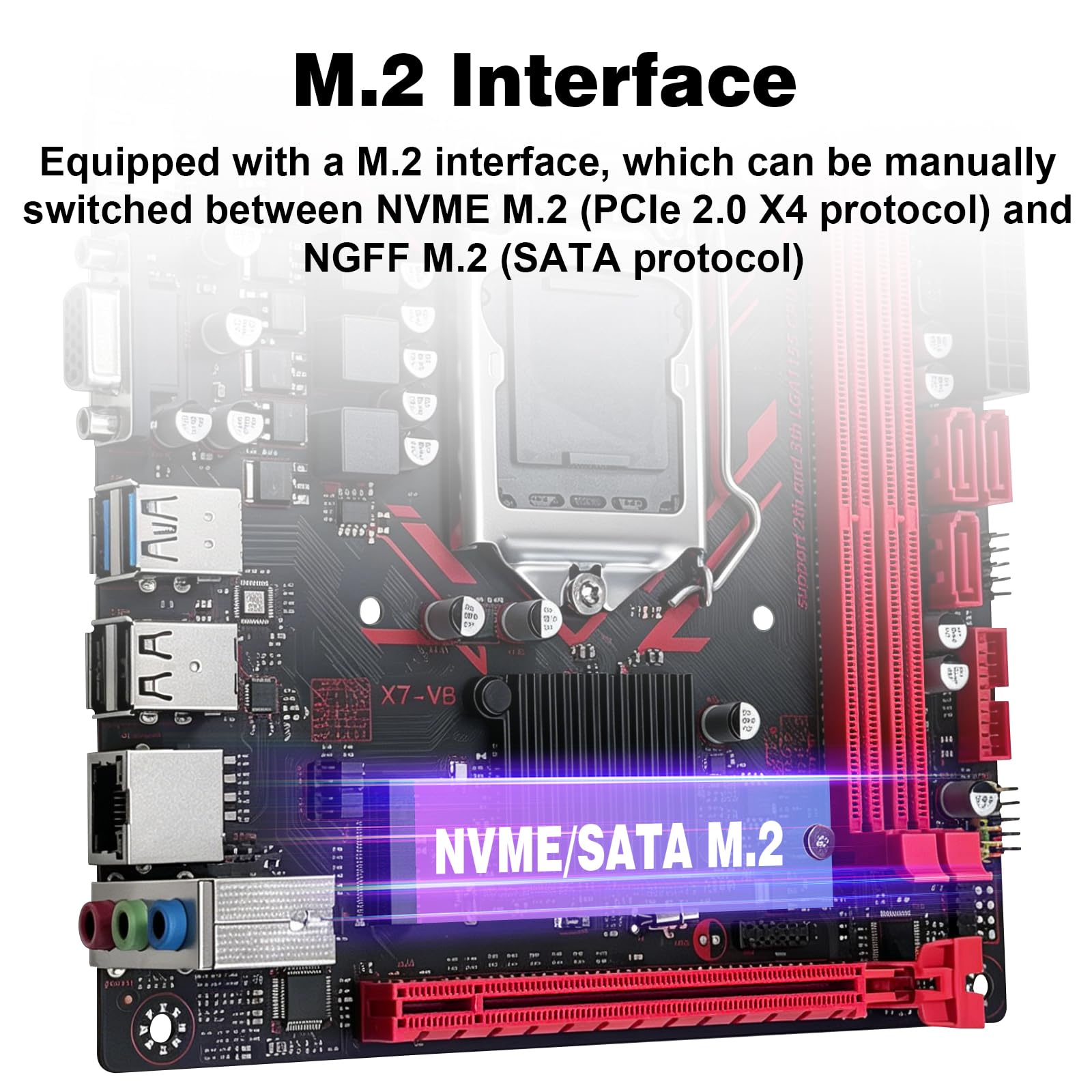 MACHINIST Placa base B75 LGA 1155, compatible con procesadores Intel de 2ª/3ª generación Core i3, i5, i7/Xeon E3 12xx, ranuras (DDR3, NVME/NGFF M.2, SATA 6Gb/s, USB 3.0, Gigabit LAN) PC PC Gaming