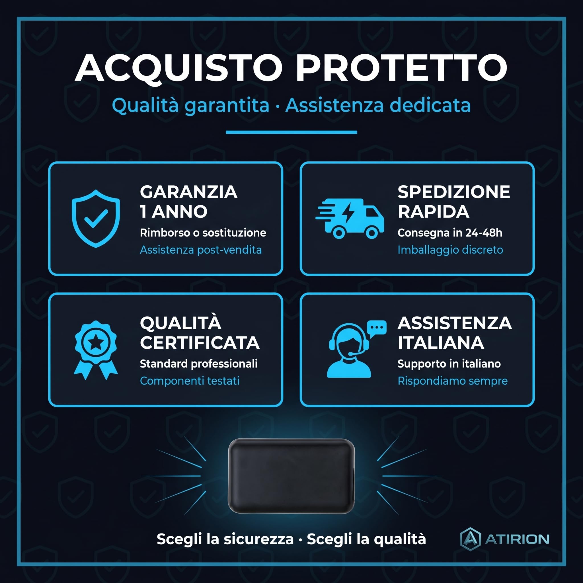 Microspia Audio GSM Localizzatore GPS Professionale - Ascolto Ambientale Real-Time e Registratore Vocale - Antifurto Spia per Auto Ufficio Casa - Richiamata Automatica Vox - 60h Standby (Spectre 7)