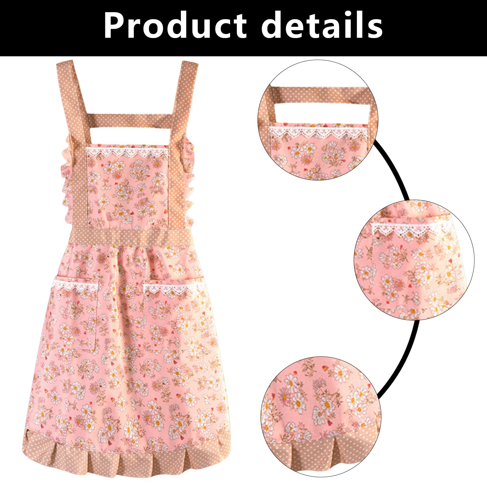 FAIRYGATE Floral Apron with Big Pockets for Cooking Baking & Gardening, FGSCA1628 - Image 3