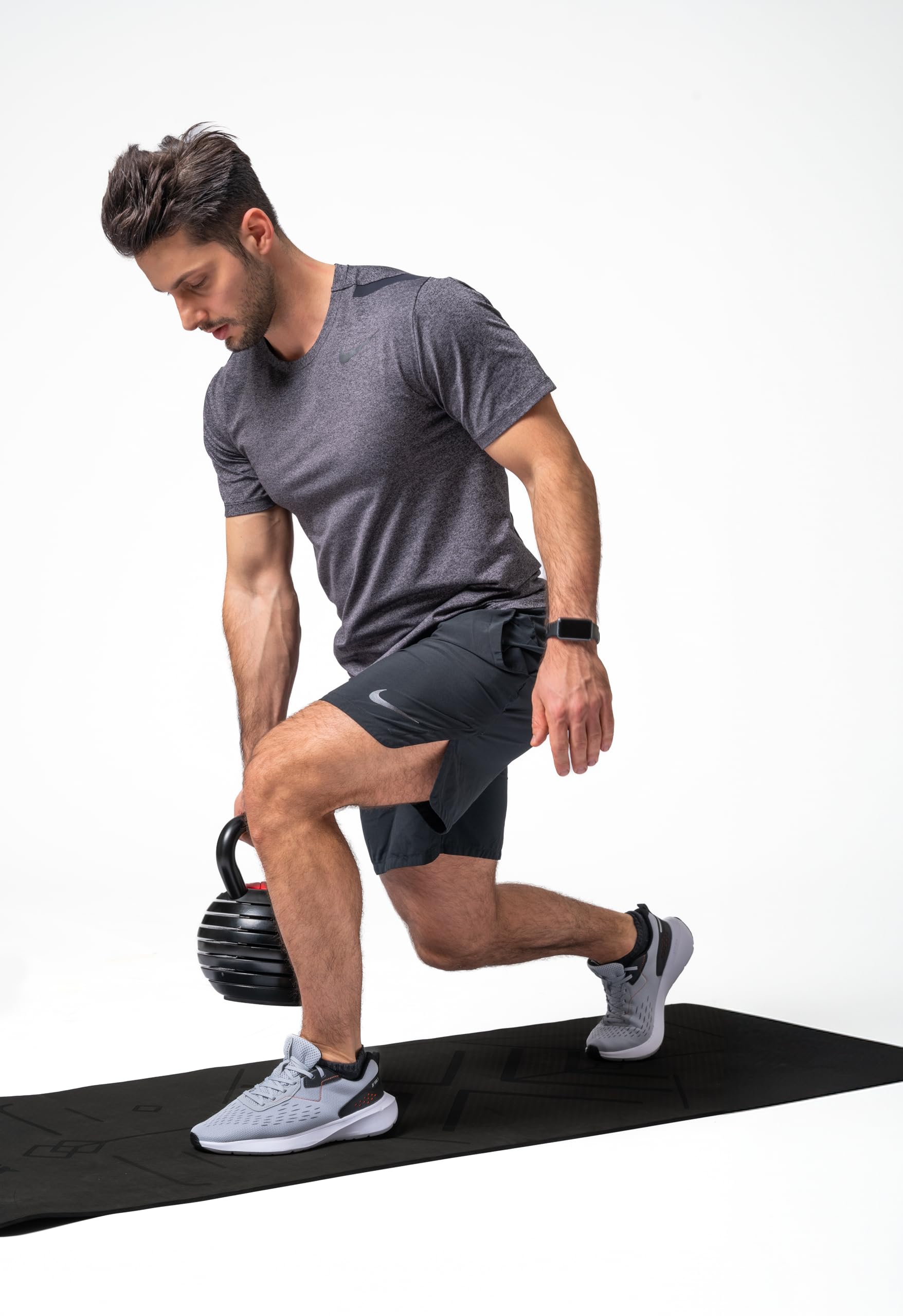 Nilox Kettlebell Regolabile in Acciaio, Peso Regolabile da 2 a 18 kg, Impugnatura Salda, Piastre in Acciaio Resistenti alla Corrosione, Attrezzo da Palestra per Allenamento Forza e Cardio