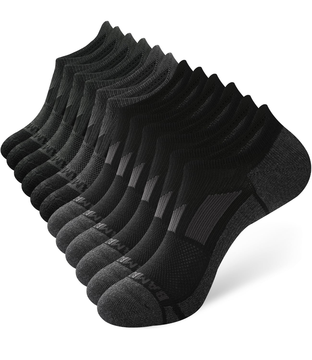 BAMBOO COOL Men's No-Show Socks Low Cut Breathable Moisture-Wicking Socks Non Slip Running Workout casual, 6 Packs