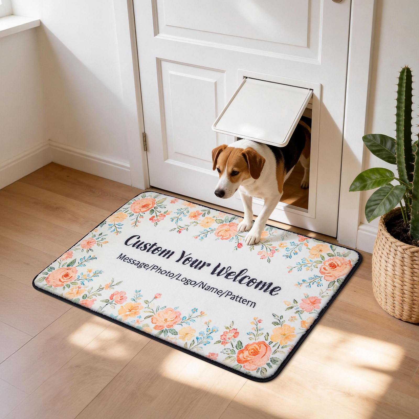 Tinyboy-hbq Personalised Door Mat Photo with Family/Name/Logo,Custom Rug New Home Housewarming Gifts,Welcome Mat Non-Slip Machine Washable Indoor Outdoor Use (40 x 60 cm)