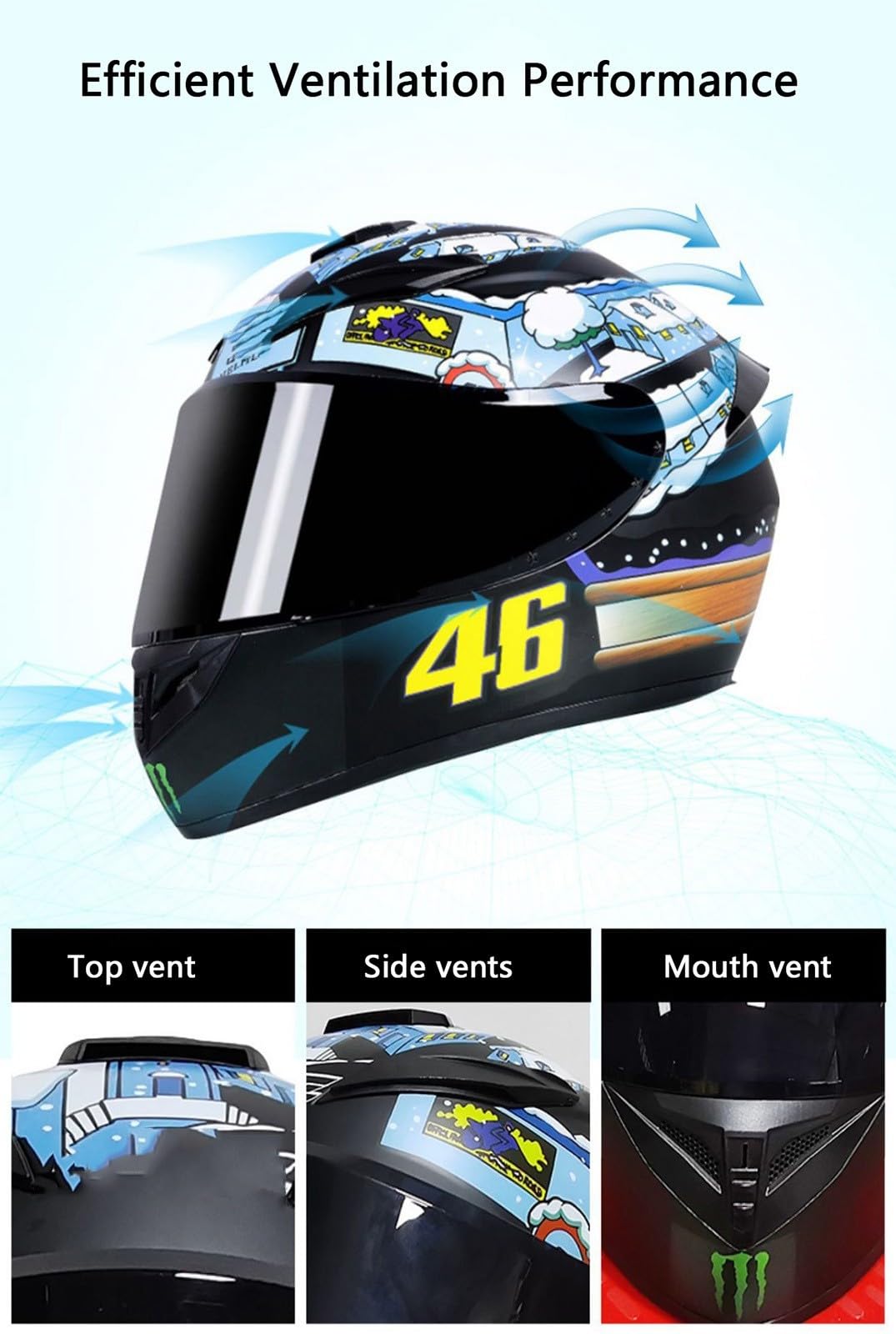 Casco De Moto Integral,Casco De Motocicleta Integral Abatible Aprobado Dot/ECE con Visera Solar Casco De Ciclomotor Integrado para Jóvenes Hombres Y Mujeres