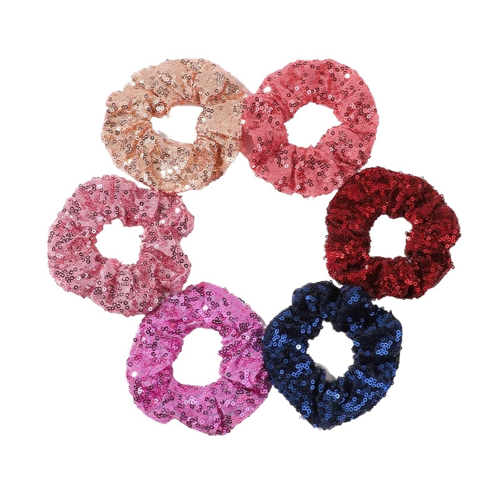 Juego de 180 coleteros con lentejuelas brillantes for el pelo, bandas elásticas 3,9 pulgadas for mujeres y niñas para Todo Tipo y Estilo de Cabello