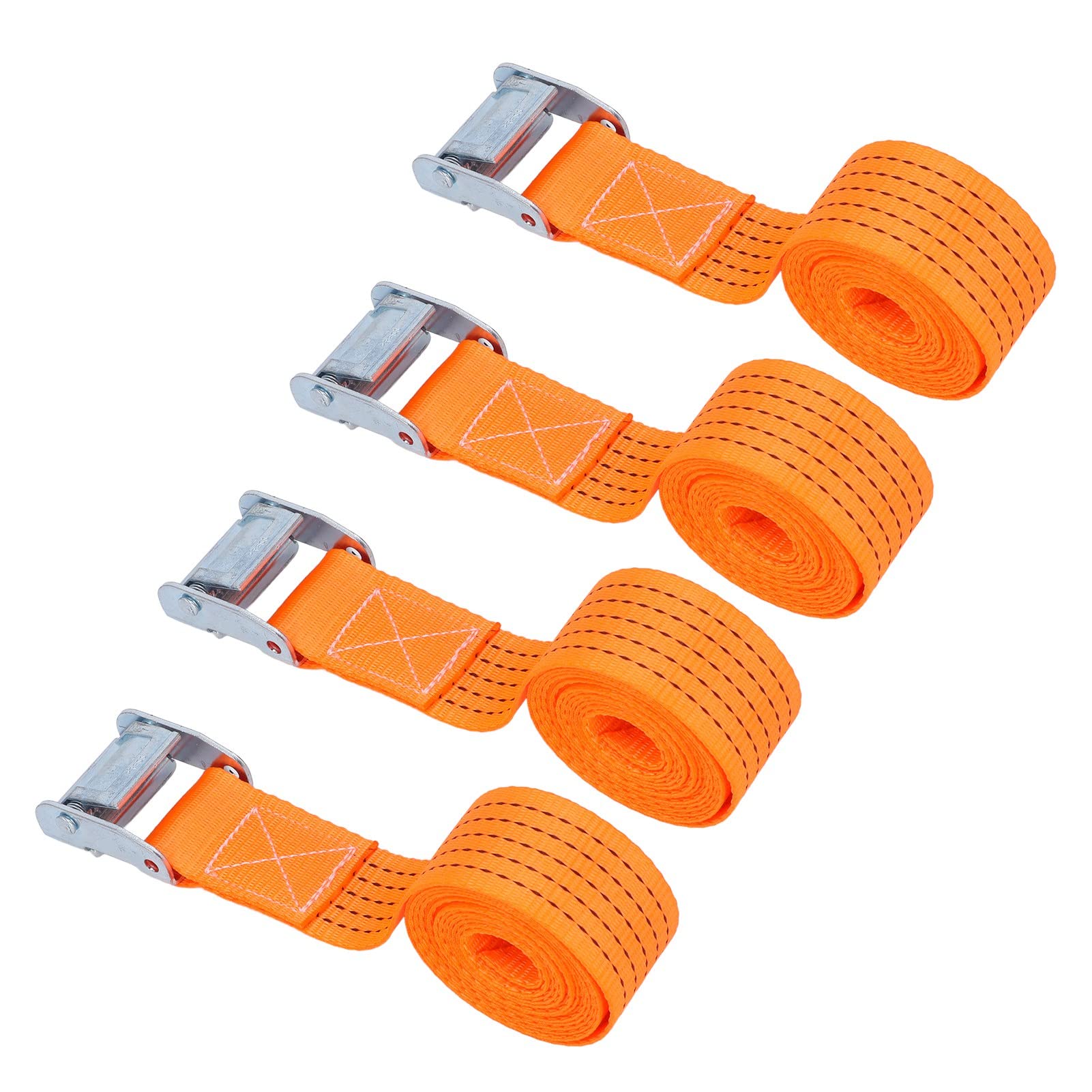 Cinghie di Ancoraggio per Carichi Pesanti per Trasporto di Moto e Camion Fibbia Regolabile da 4 Pezzi Arancione 50 Mm