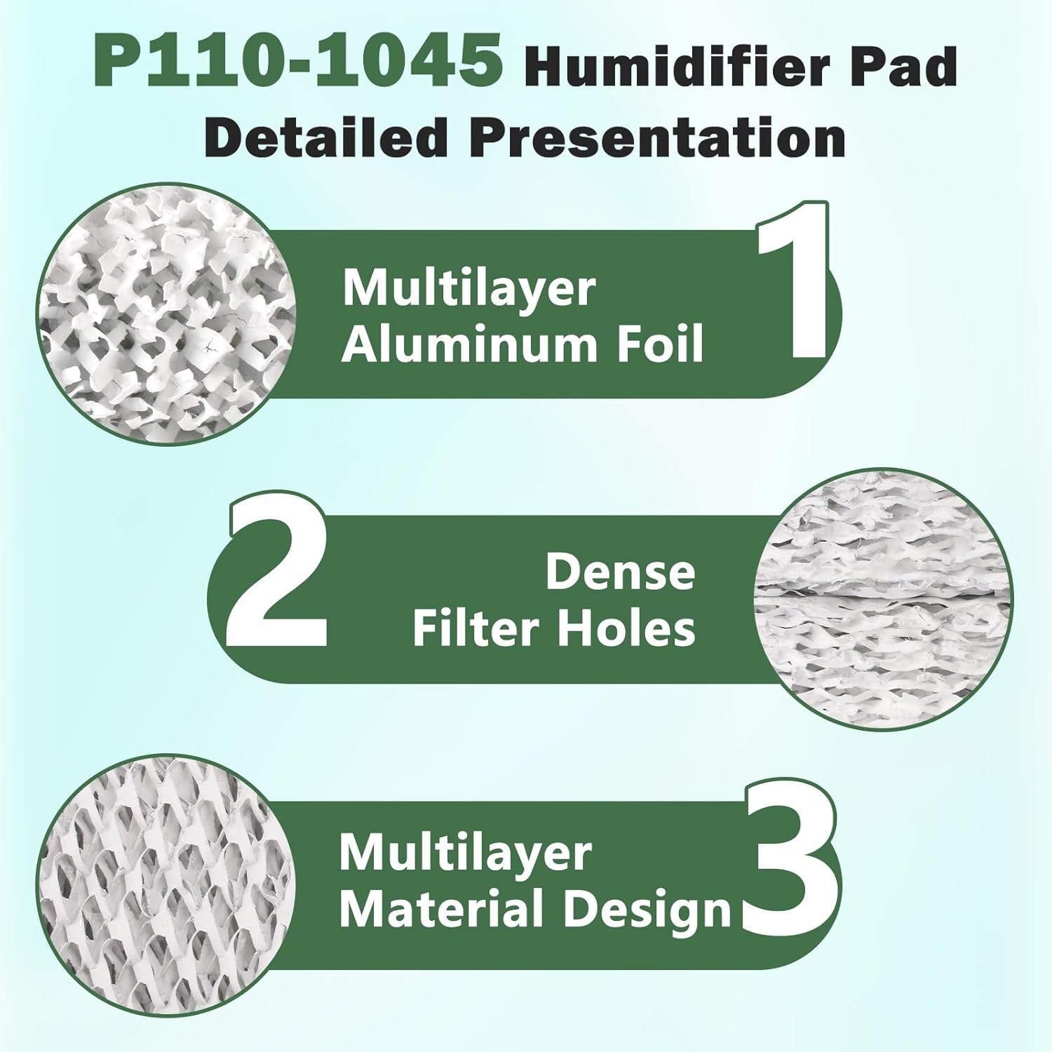 P110-1045 Humidifier Water Panel for Bryant/Carrier, 2 Pack #10 Water Panel Evaporator Filter, Compatible HUMCSBP2212, HUMCSBP2312, HUMCASBP2312, HUMCSBP2412, HUMBBSBP2212, HUMBBSBP2312 Humidifiers