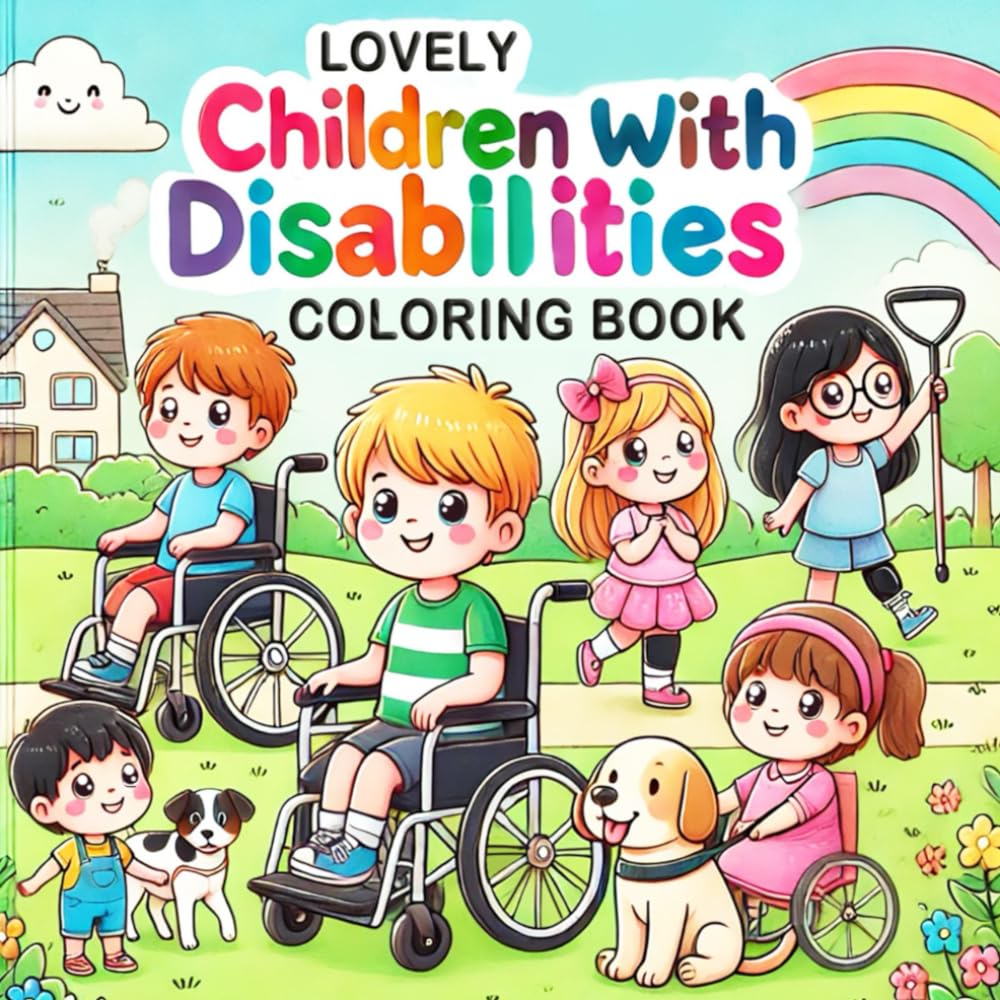 Lovely Children with Disabilities Coloring Book