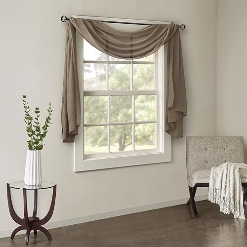Miniatura 1 de Madison Park Harper - Cortina transparente para sala de estar, tratamiento ligero de ventana de dormitorio, cortina de decoración, privacidad y