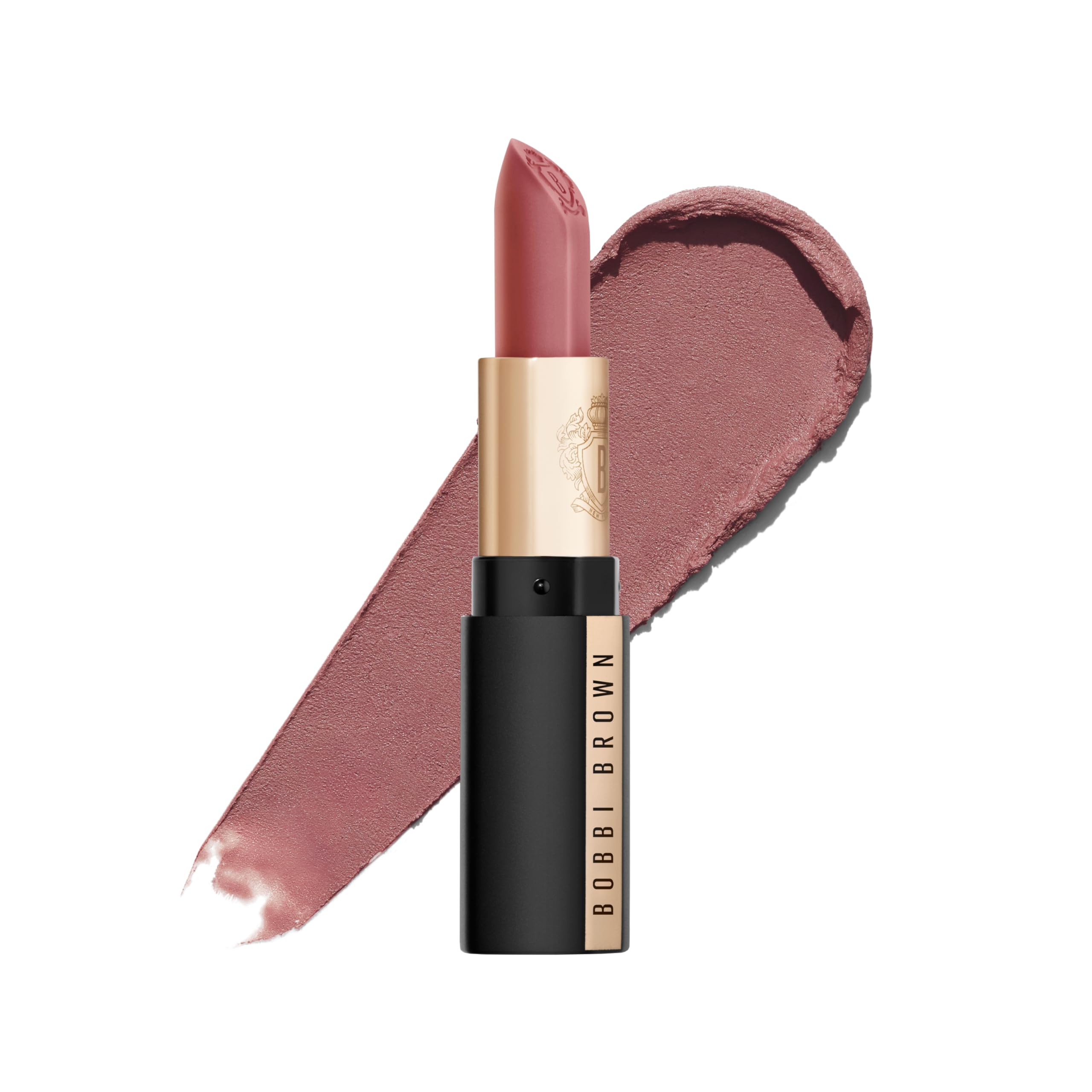 Bobbi Brown Luxe Cashmere Matte Lipstick | Non-Drying, Hydrating, Ultra-Matte Finish | Yellow Flower Complex, 0.12 Ounce, Pink Suede