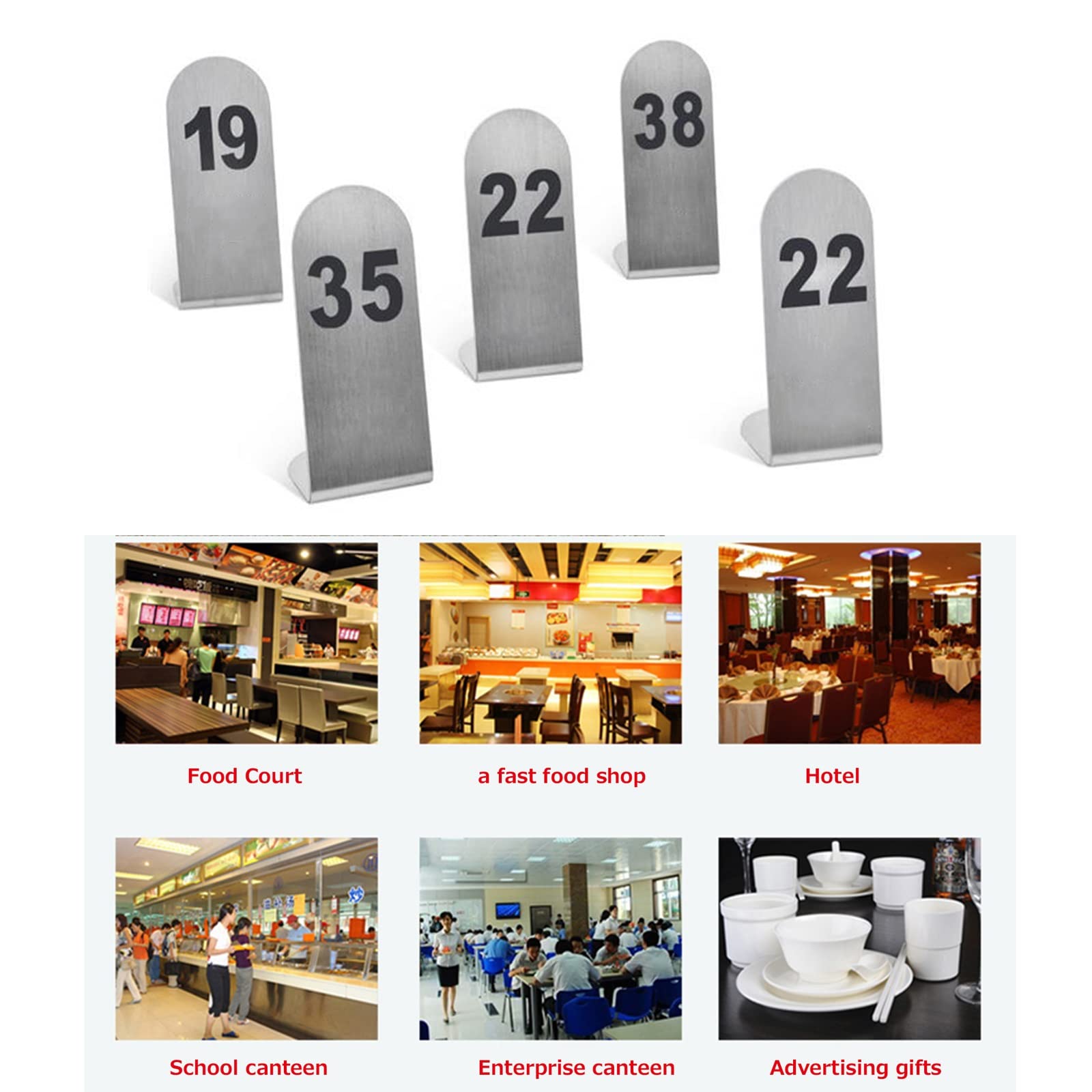 V3VOGUE Numero di Tavolo Ristorante in Acciaio Inox, 1-25/50/100 Carte da Numero di Tavolo, Impilabili, Robusti E Leggeri, Tavolo Segno per Matrimonio, Targhette Numerazione Tavoli