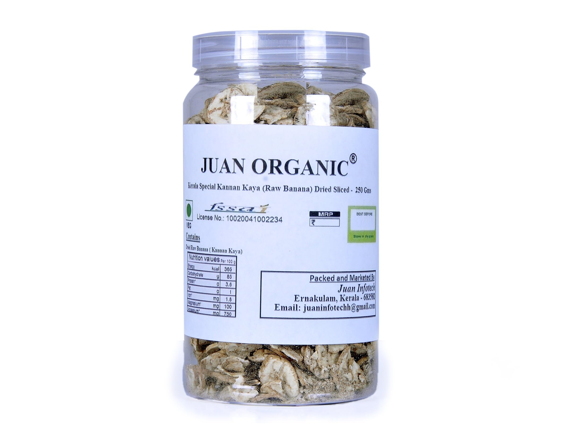 Juan Organic Kerala Special Kannan Kaya (Raw Banana) Dried Sliced - Baby Porridge- 250 GMS.( Organic Product) (B07BMZTSHY) Amazon Price History, Amazon Price Tracker