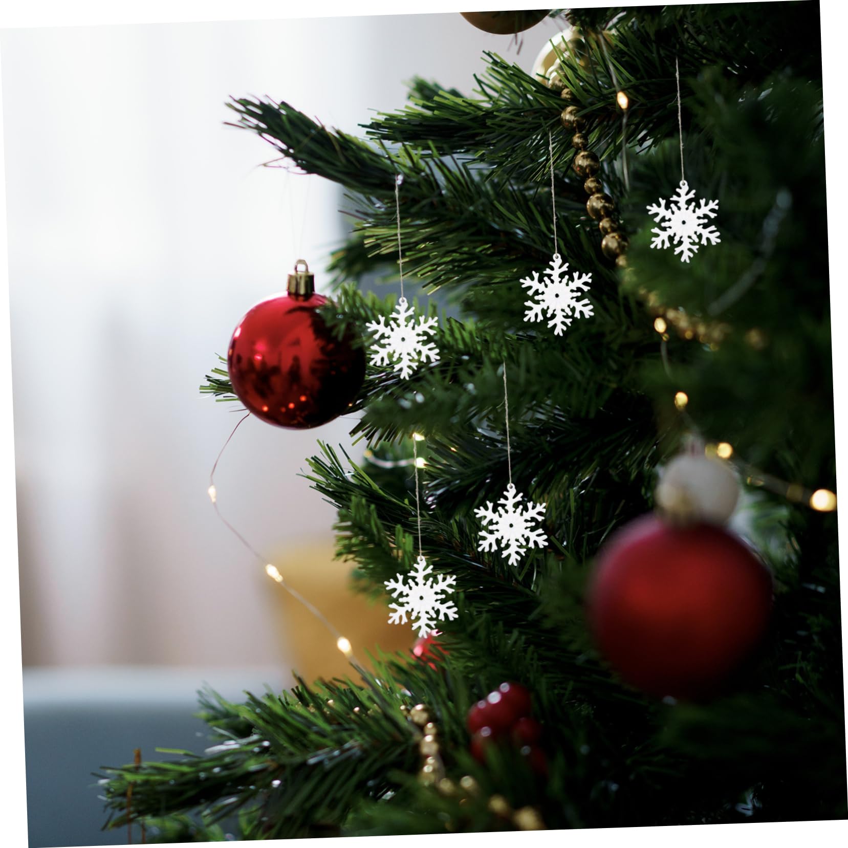 Alipis 144stücke Weihnachtsbaum Schneeflocken Ornament Weiße Transparente Hängende Dekorationen Für Festliche Anlässe Schneethema Weihnachtsdeko Für Zuhause Und Partys