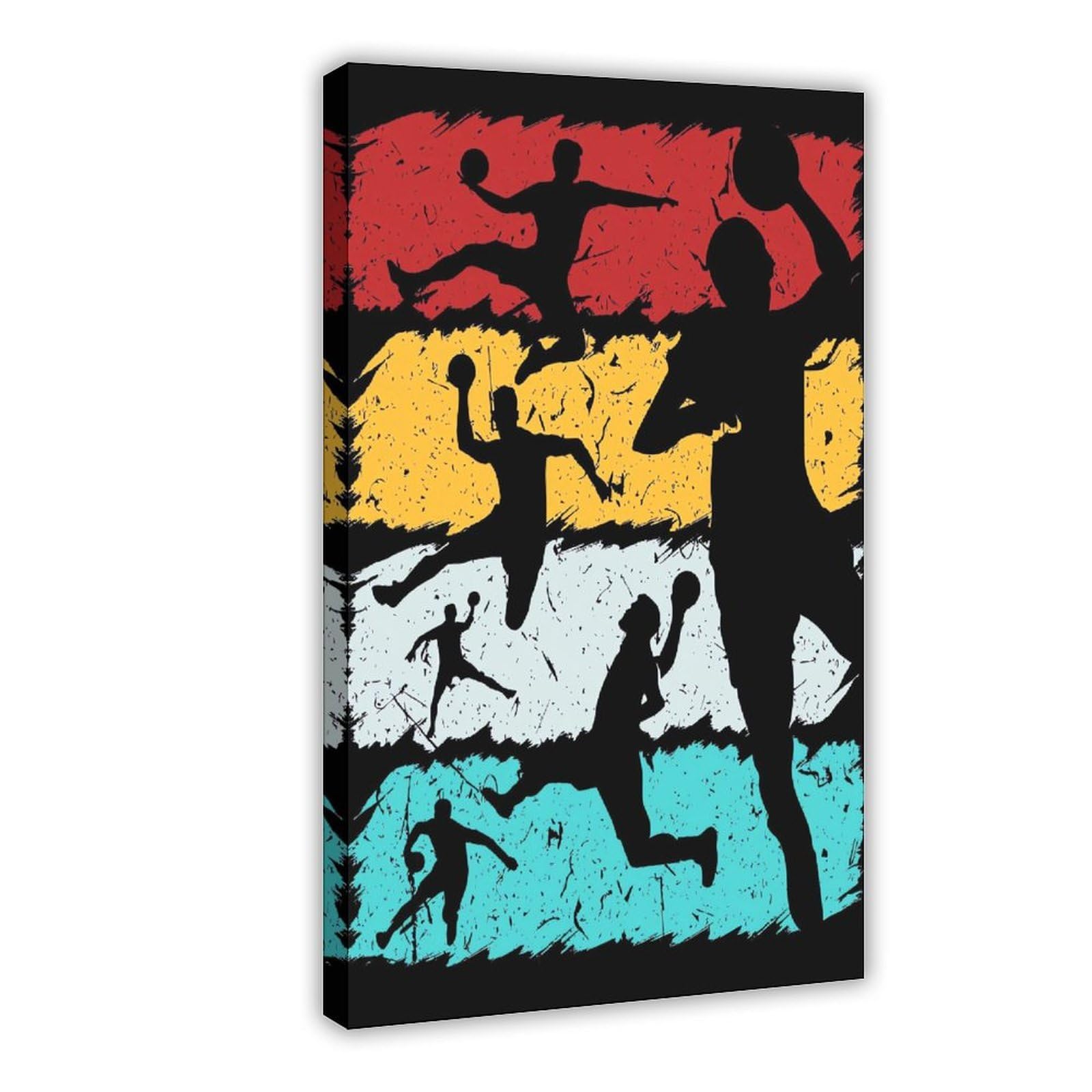 Qnvjqkdsi Frame Handball Vintage Canvas Poster Bedroom Decor Landscape Office Room Decor Gift 16" L X 24" W