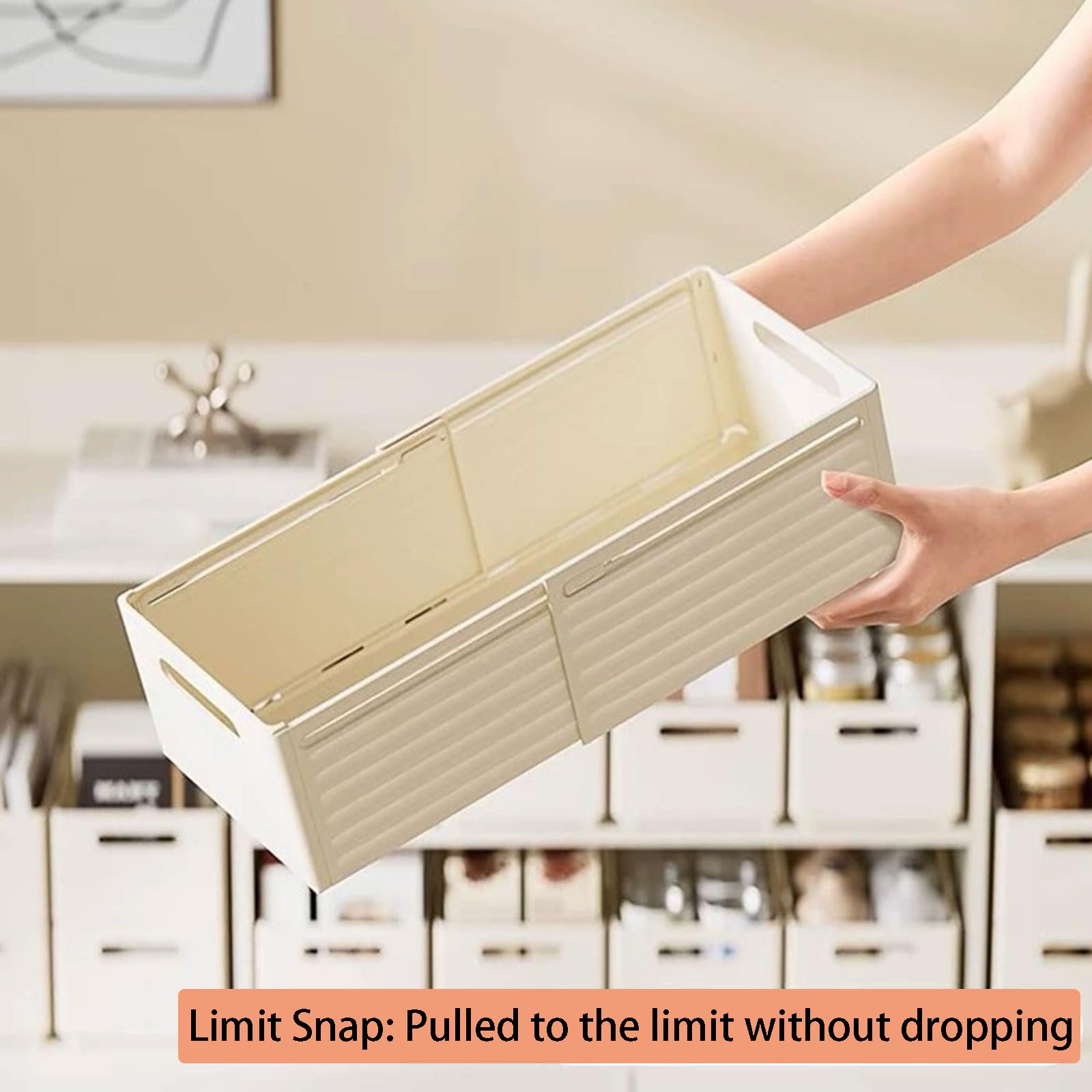 Cajas Plegables De Plástico PP para Organizar, Apilables para Organizar La Despensa De La Cocina con Separadores Móviles para El Dormitorio, La Cocina y El Baño