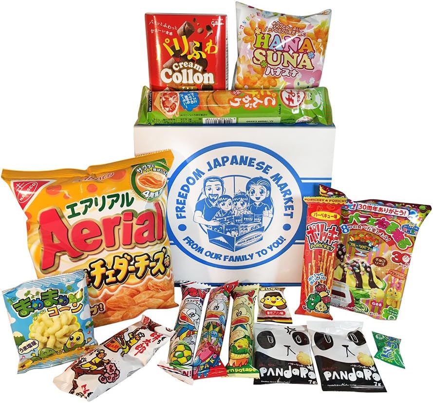 Japanese Snack and Candy Variety Pack with English Content List and Handmade Origami
