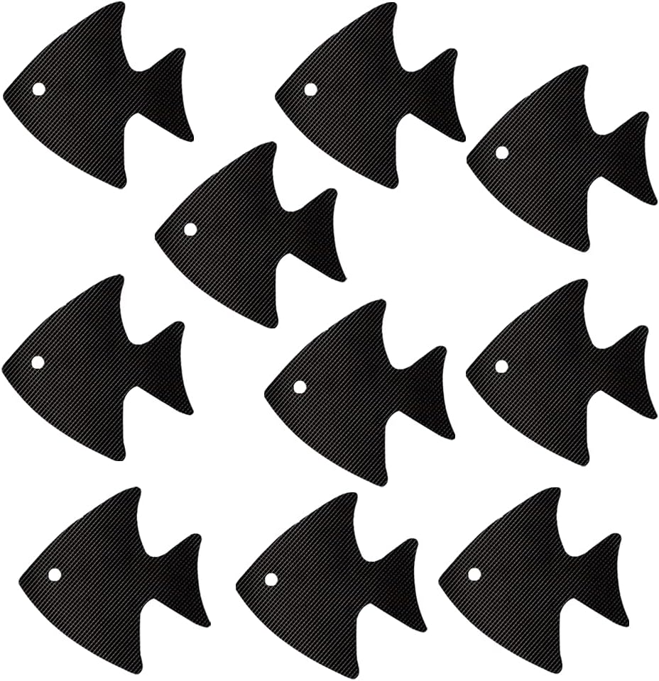 Aevoe 10 Pieces Non-Slip Bathtub Stickers, Cute Fish Shape Anti-Slip Stickers for Bathtub and Showers, Black : Home & Kitchen