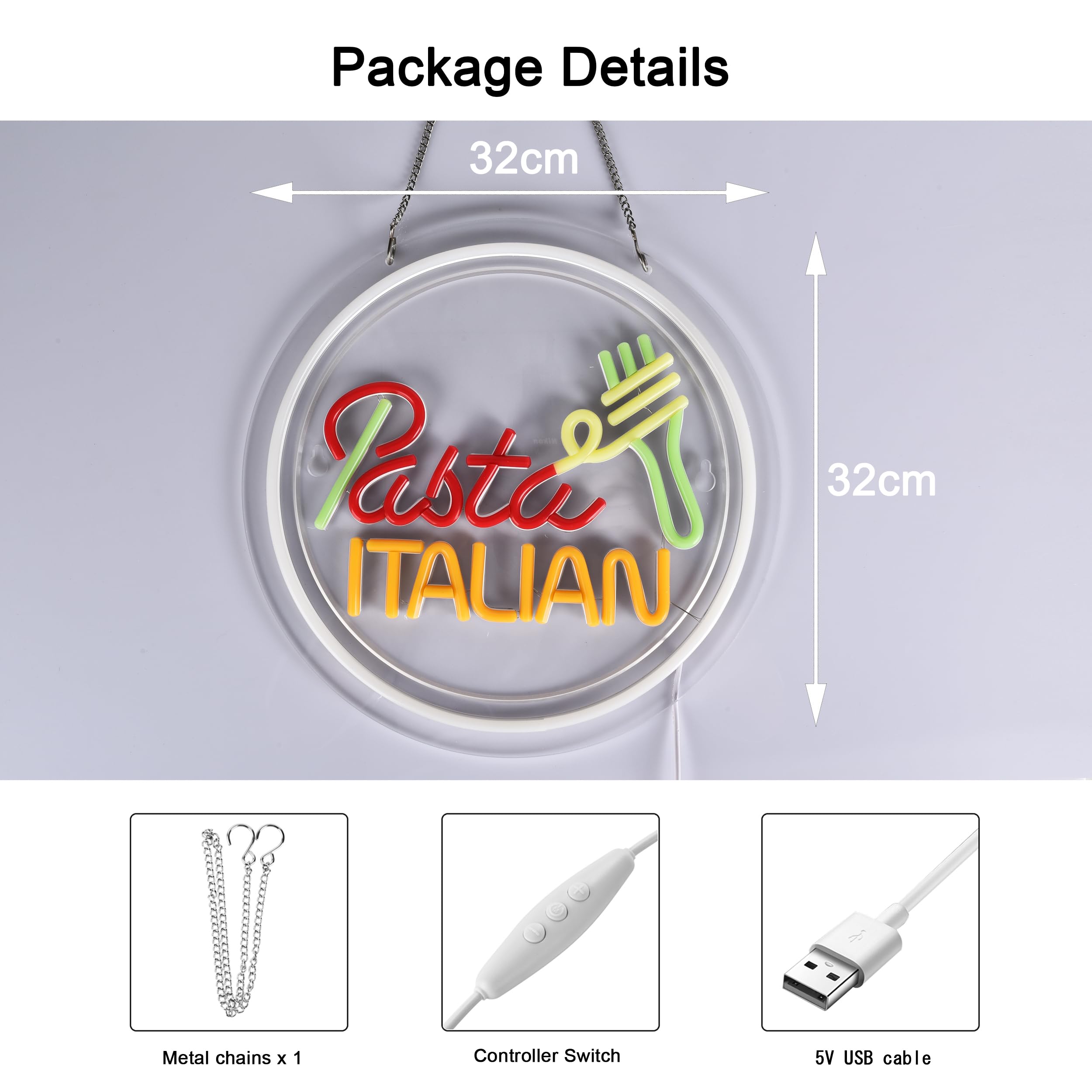 Amazon | JOMOBUTY パスタネオンサイン LED ネオンライト イタリアンお